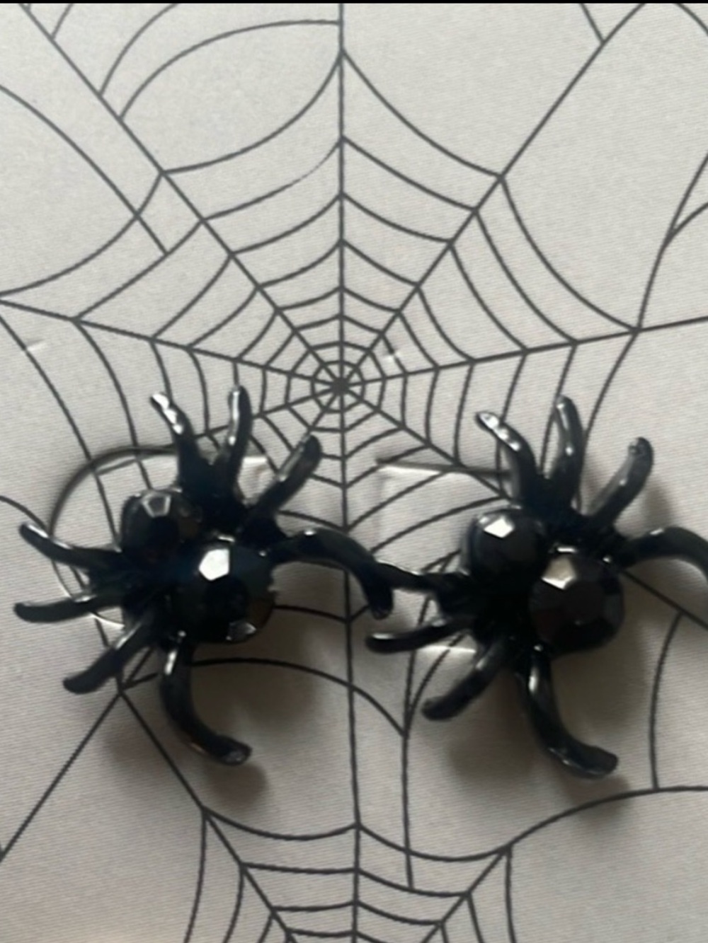 Black Spider Stud Earrings Goth Witchy Halloween Spooky Post NWOT